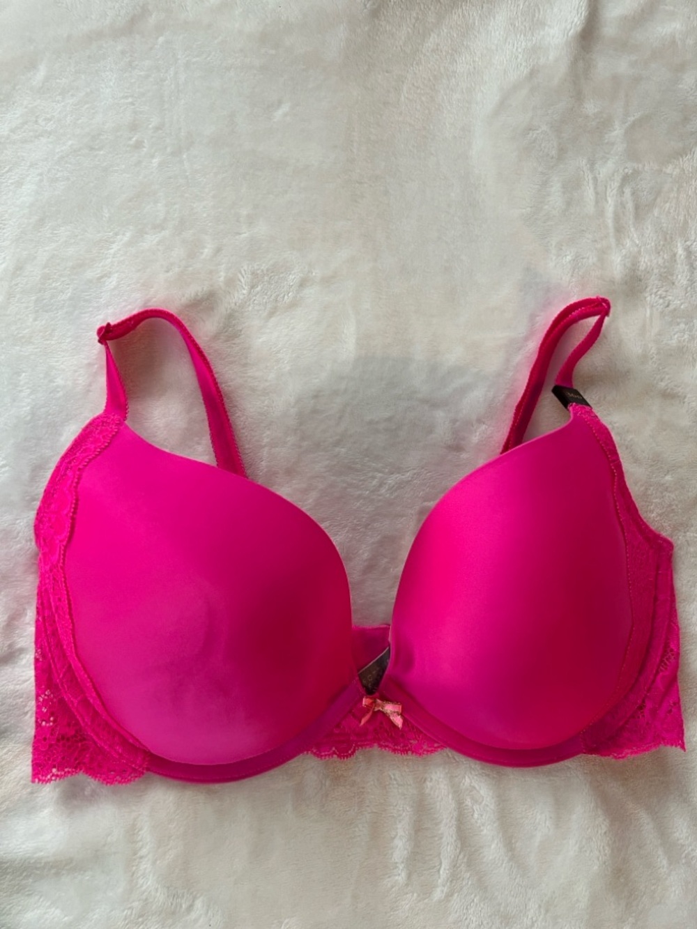 Victoria's Secret Bright Pink Lace-Trim Molded Bra